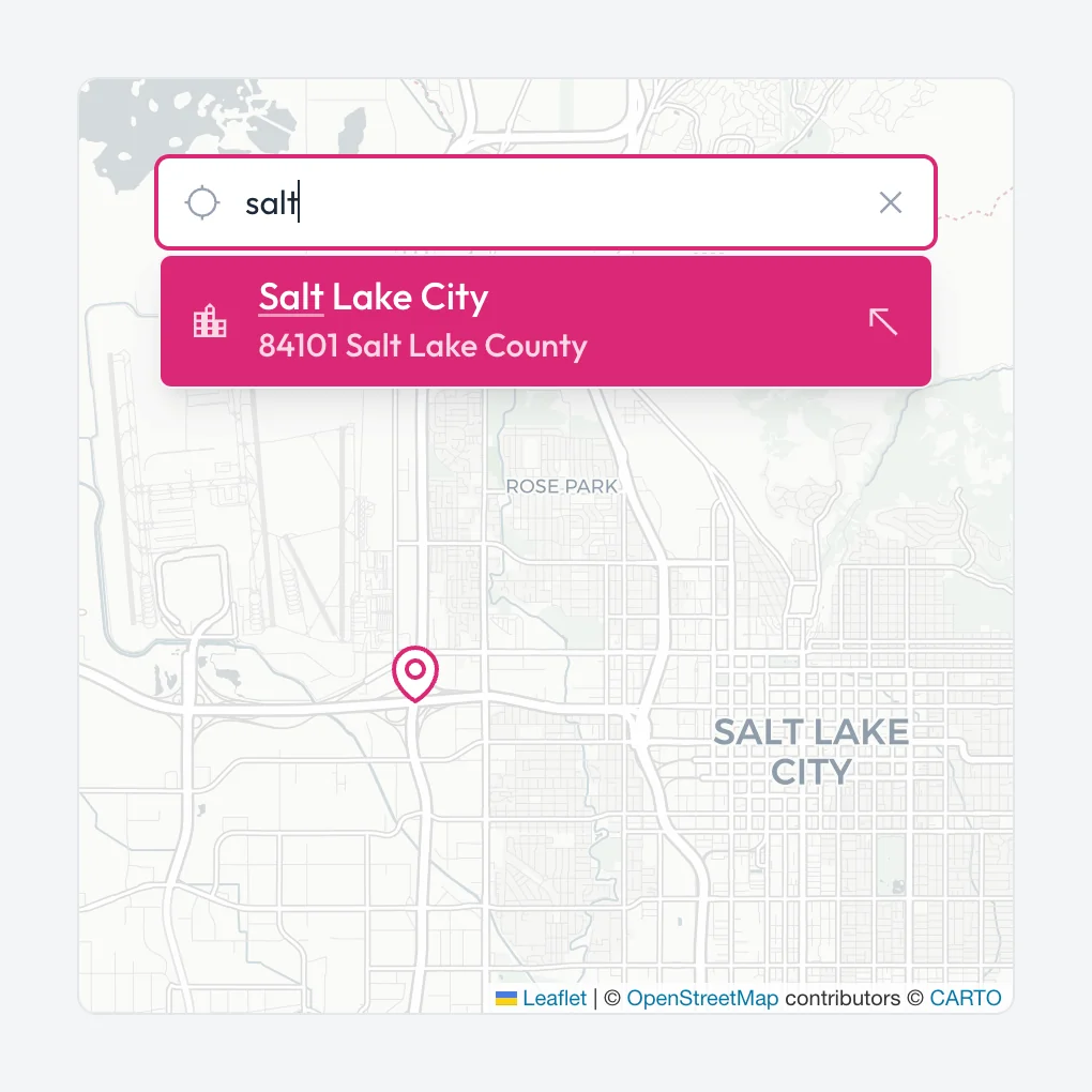 Map Autocomplete example